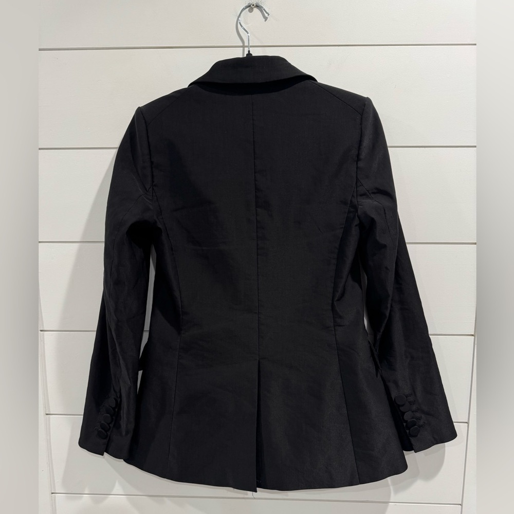 Veronica Beard Long and Lean Dickey Jacket in Black Linen Blend - Picture 9 of 13